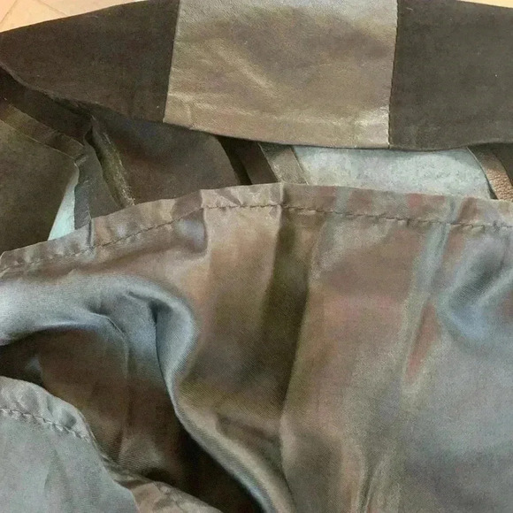 Beautiful  real vintage leather and suede midi skirt. Size 46 in European size - Picture 9 of 14